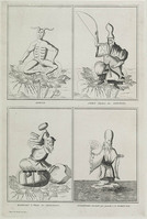 KG 11959
<br/>
Oost-Indië: Japanse Godheid Giwon, de Japanse Neptunus Jebis, de Japanse Pluto Daikoku en Tossitoku God van de voorspoed.
<br/>
<em>Picart, Bernard (1673-1733) - attr.</em>